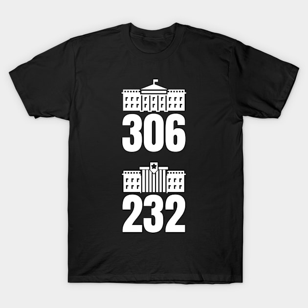 Biden Blue Democrat Winner 306 vs 232 T-Shirt by sheepmerch